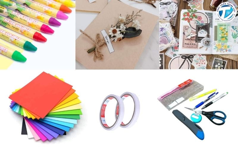 Chuẩn bị nguyên liệu để làm thiệp sinh nhật đơn giản tại nhà
